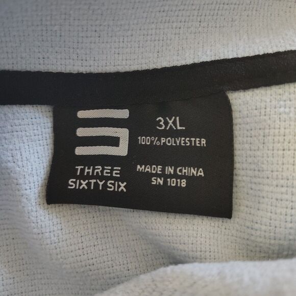 THREE SIXTY SIX 366 Quarter-Zip Golf Blue Pullover Sweater 3XL Men's Long Sleeve - Picture 6 of 6